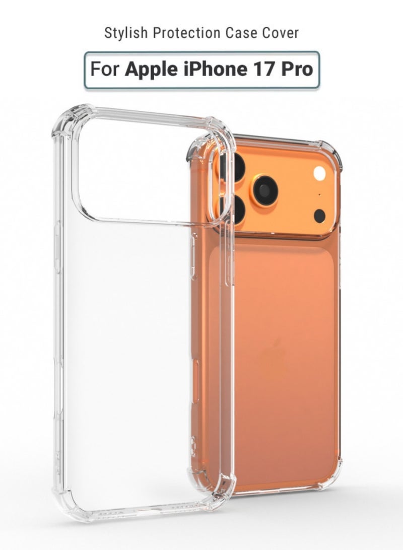 غطاء حماية مقاوم للصدمات لهاتف Apple iPhone 17 Pro – شفاف للغاية، متين مع فتحات دقيقة – حماية من الخدوش والغبار وبصمات الأصابع – غطاء خلفي من السيليكون الشفاف لهاتف Apple iPhone 17 Pro. - Image 1